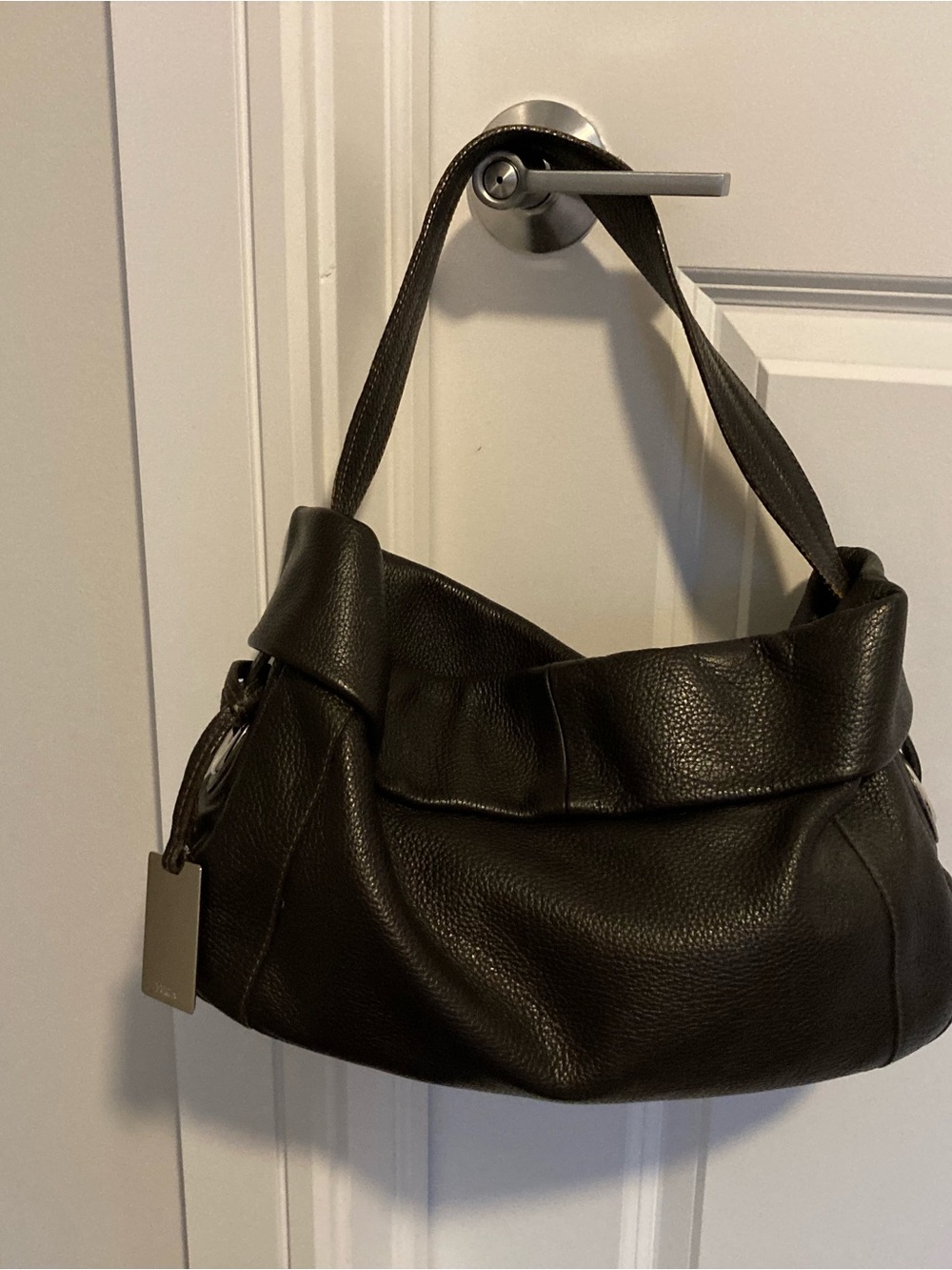 Furla Brown Pebbled Leather Shoulder Bag
